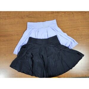 Women's OQQ 2 Piece Set Of Skorts Size Large Black And Purple NWOT